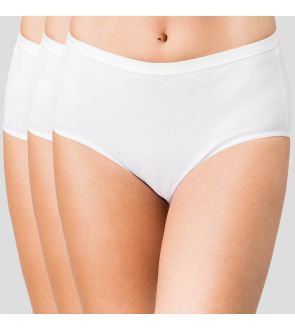 Le slip midi coton playtex 2 + 1 blanc