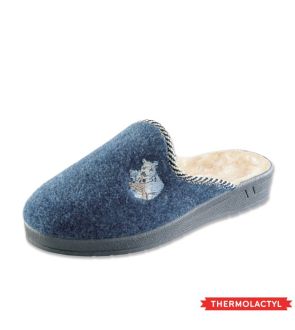Les mules fourrées broderie "ours"