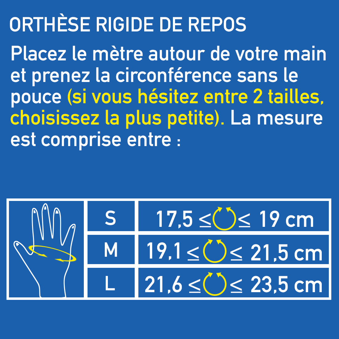 Guide des tailles orthèses